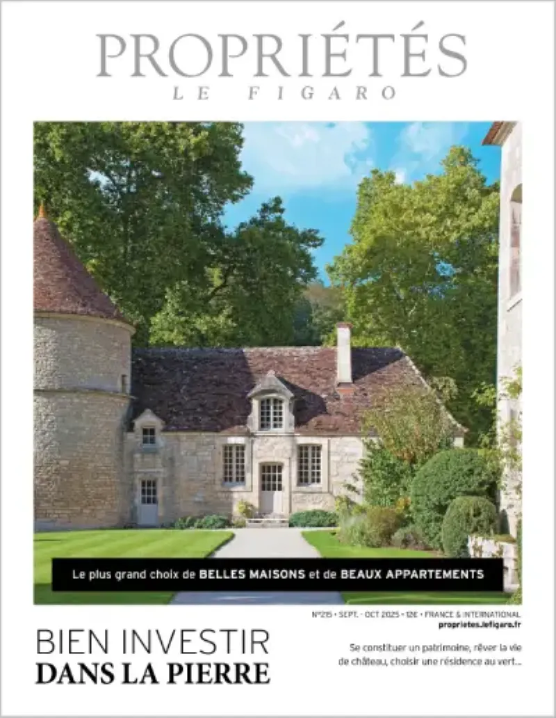 Intérieur moderne et épuré d'un salon avec cheminée dans une maison d'architecte française